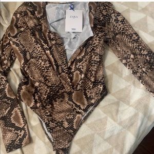 ZARA Snake Print Bodysuit